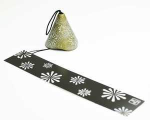 【特価処分】南部鉄器 南部風鈴 壱鋳堂・風鈴HANABI 金/麻（アイボリー）