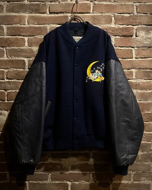 【Caka act3】“CRAZY FOR YOU” Embroidery Loose Stadium Jacket