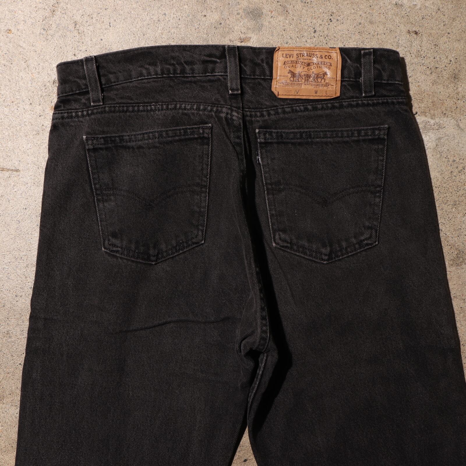 美品 34×32 505 サルファー 米国製 Levi's ブラックデニムパンツ