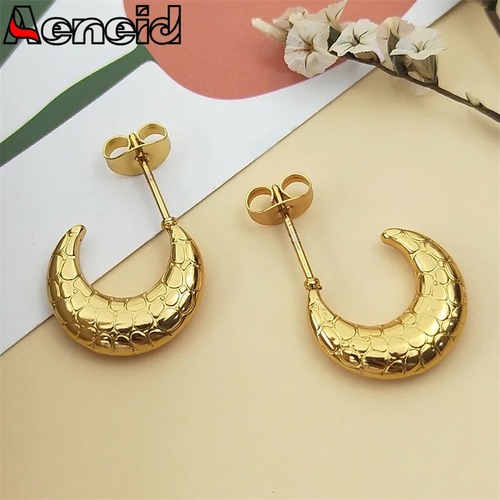 ピアス  ステンレス ゴールド サークル ラウンド C レディース トレンド 形 シェープ スタッド