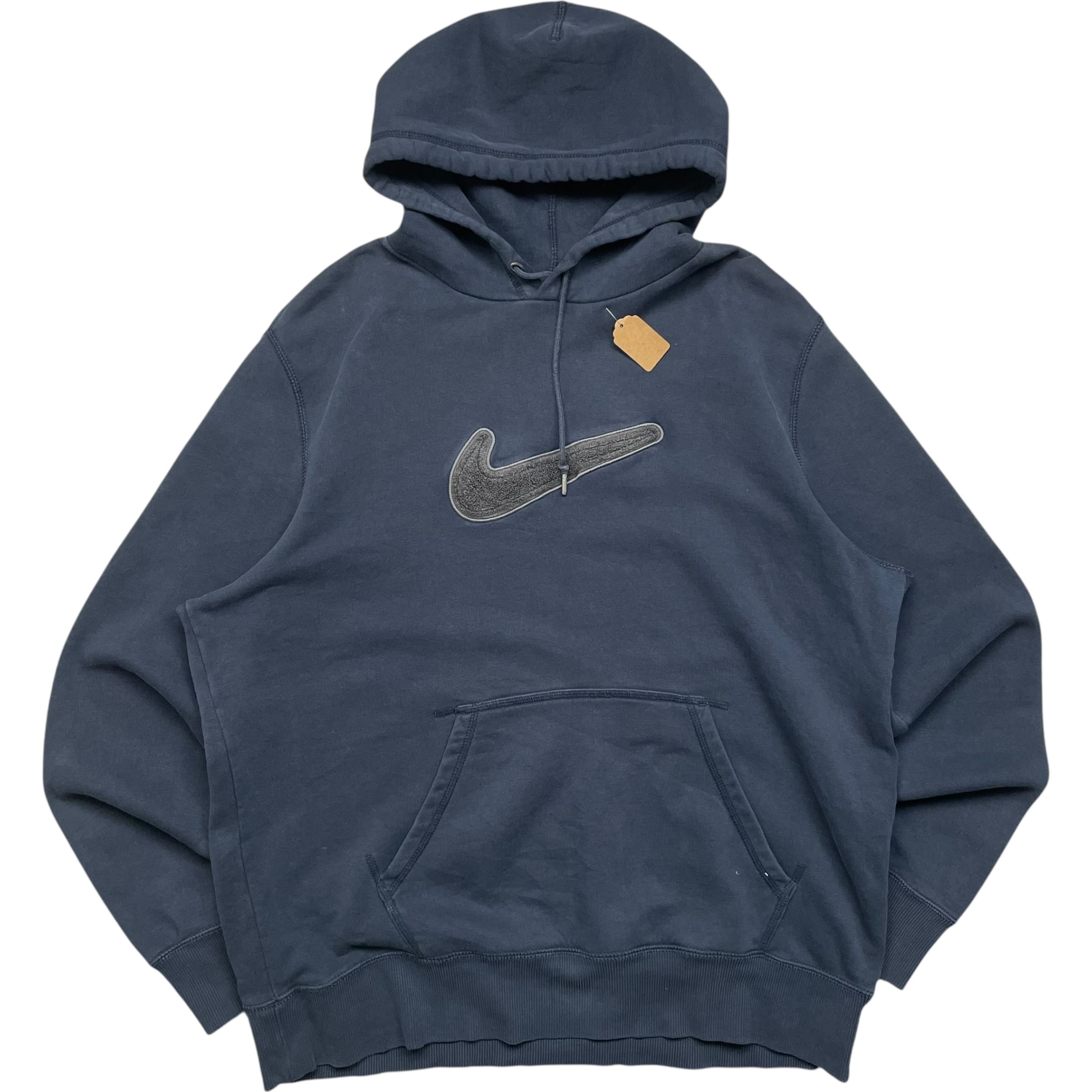 《XL》NIKE ナイキ パーカー ワンポイント ロゴ 刺繍 ネイビー no.6484