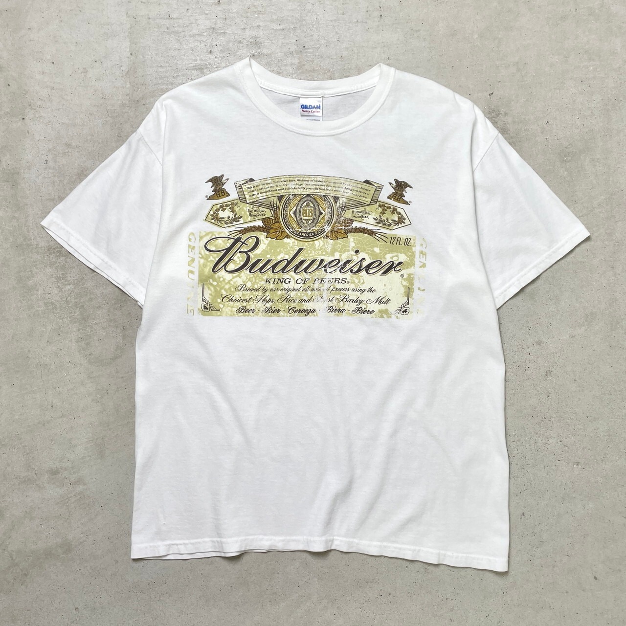 00年代 Budweiser KING OF BEERS バドワイザー プリントTシャツ メンズ 