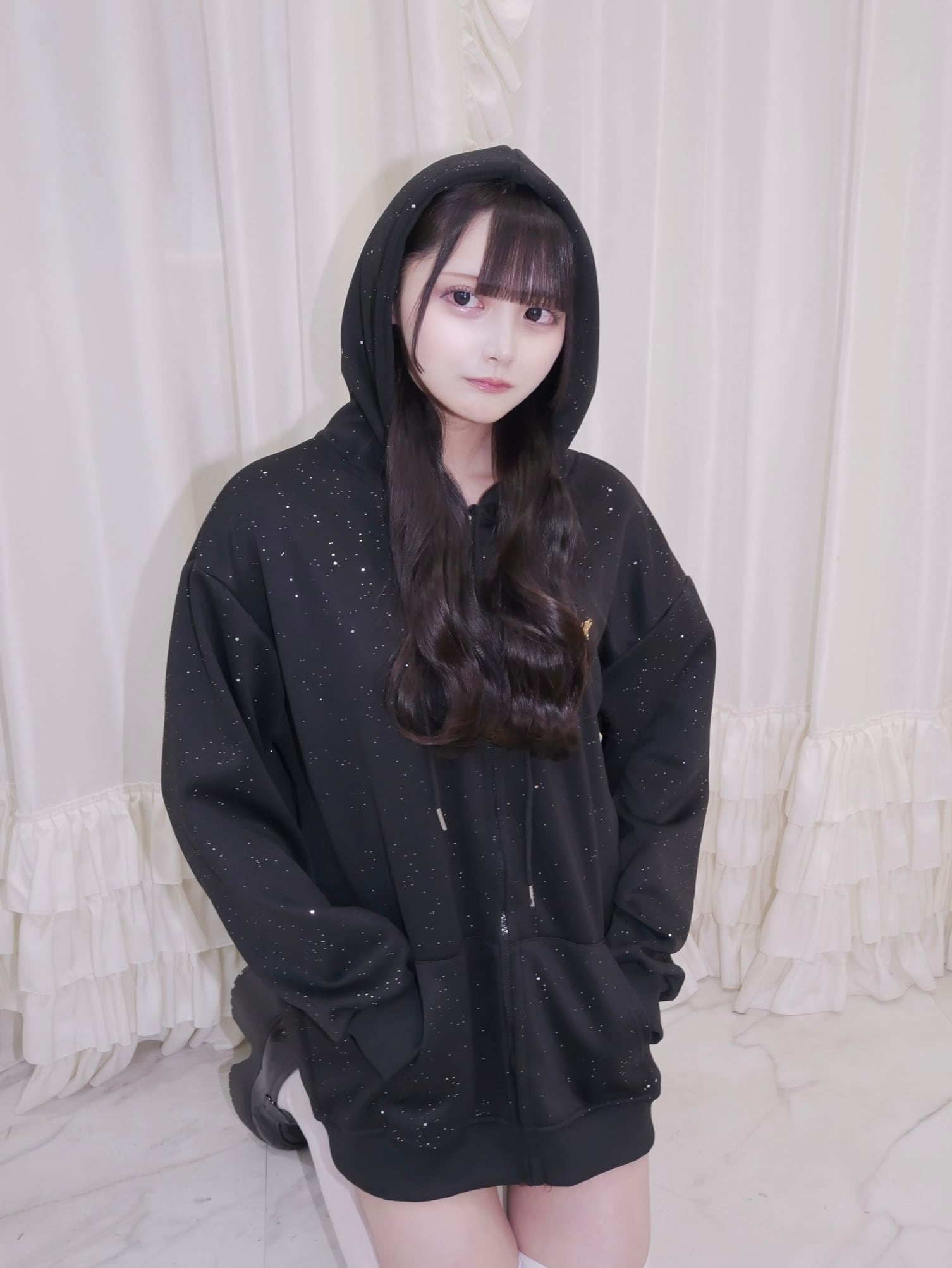 sparkle zip up hoodie