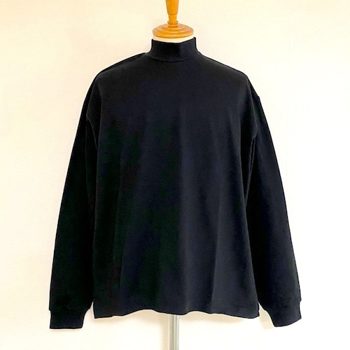 VORTEX 8oz Mock Neck Balloon L/S T-shirts　Super Black