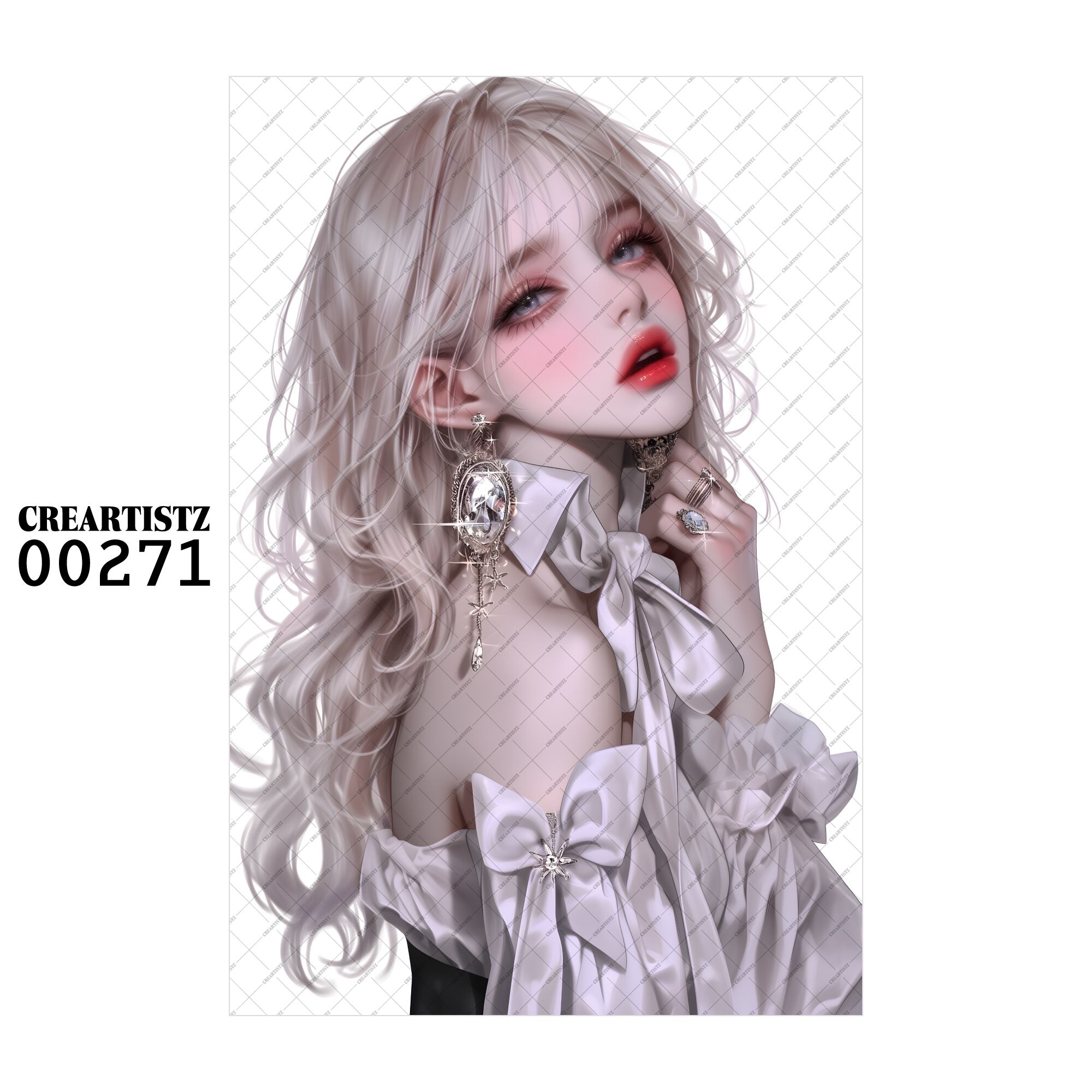 00271 ガール キュート オリジナル ペーパー/ステッカー 4枚セット CREARTISTZ