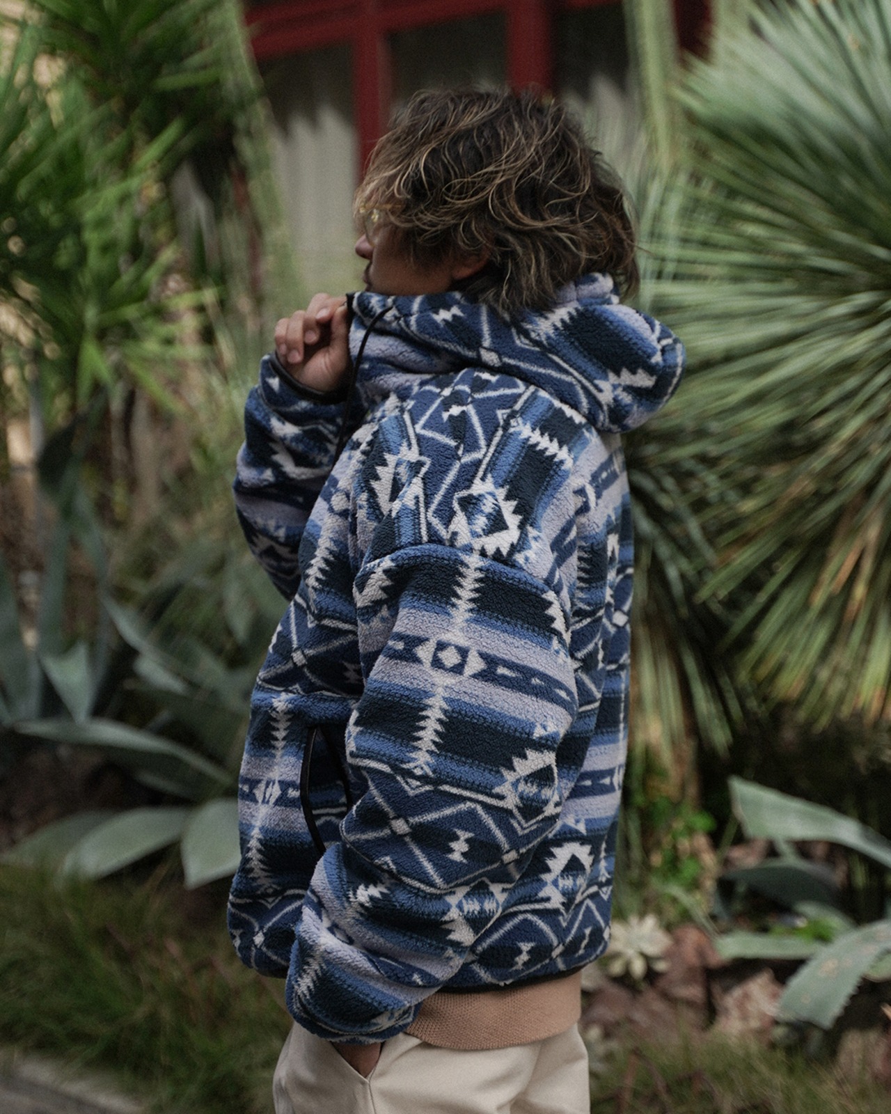 【#Re:room】NATIVE PATTERN BOA ZIP BIG PARKA［REJ140］