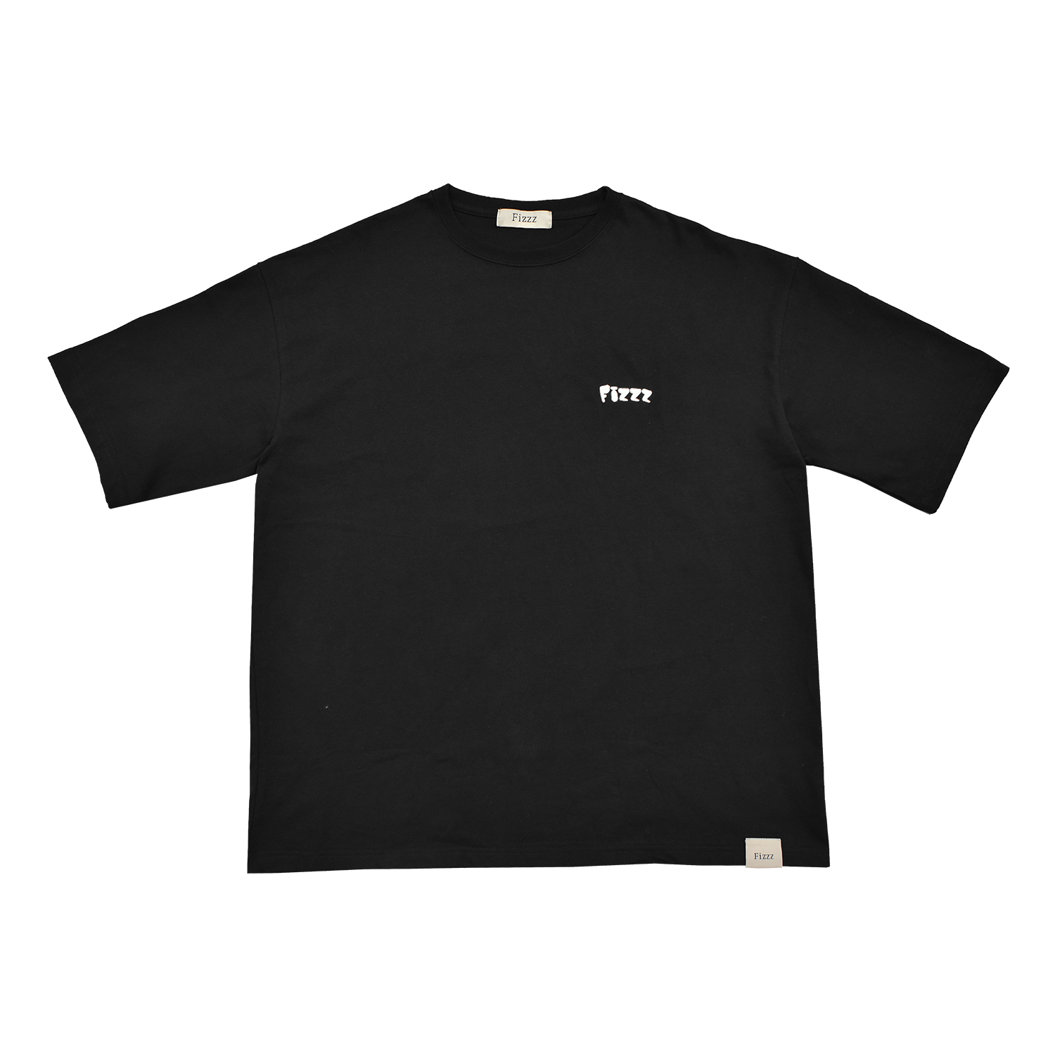 ONE POINT LOGO EMBROIDERY TEE (BLACK) | Fizzz