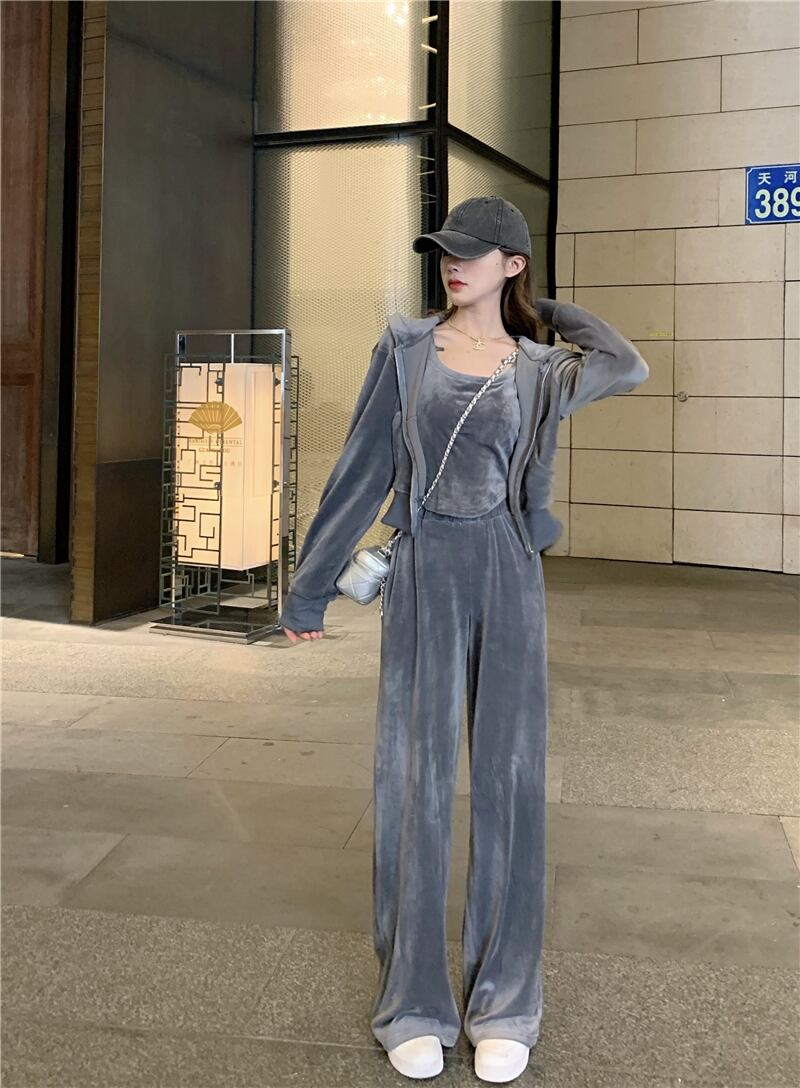 ベルベットセーター レディーススプリングオータムルーズトップス カジュアルパンツ 春物 秋物 YY-ファッション97407499535