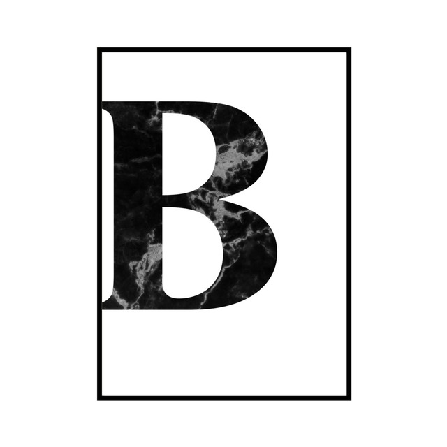 "B" 黒大理石 - Black marble - ALPHAシリーズ [SD-000503] B3サイズ ポスター単品
