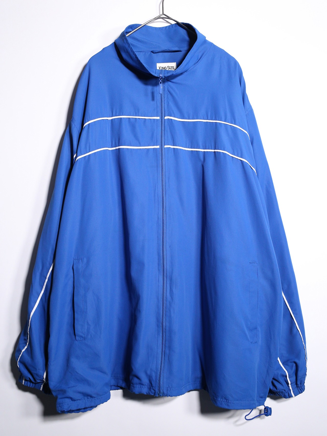“KING SIZE” piping line design over silhouette track jacket - 7