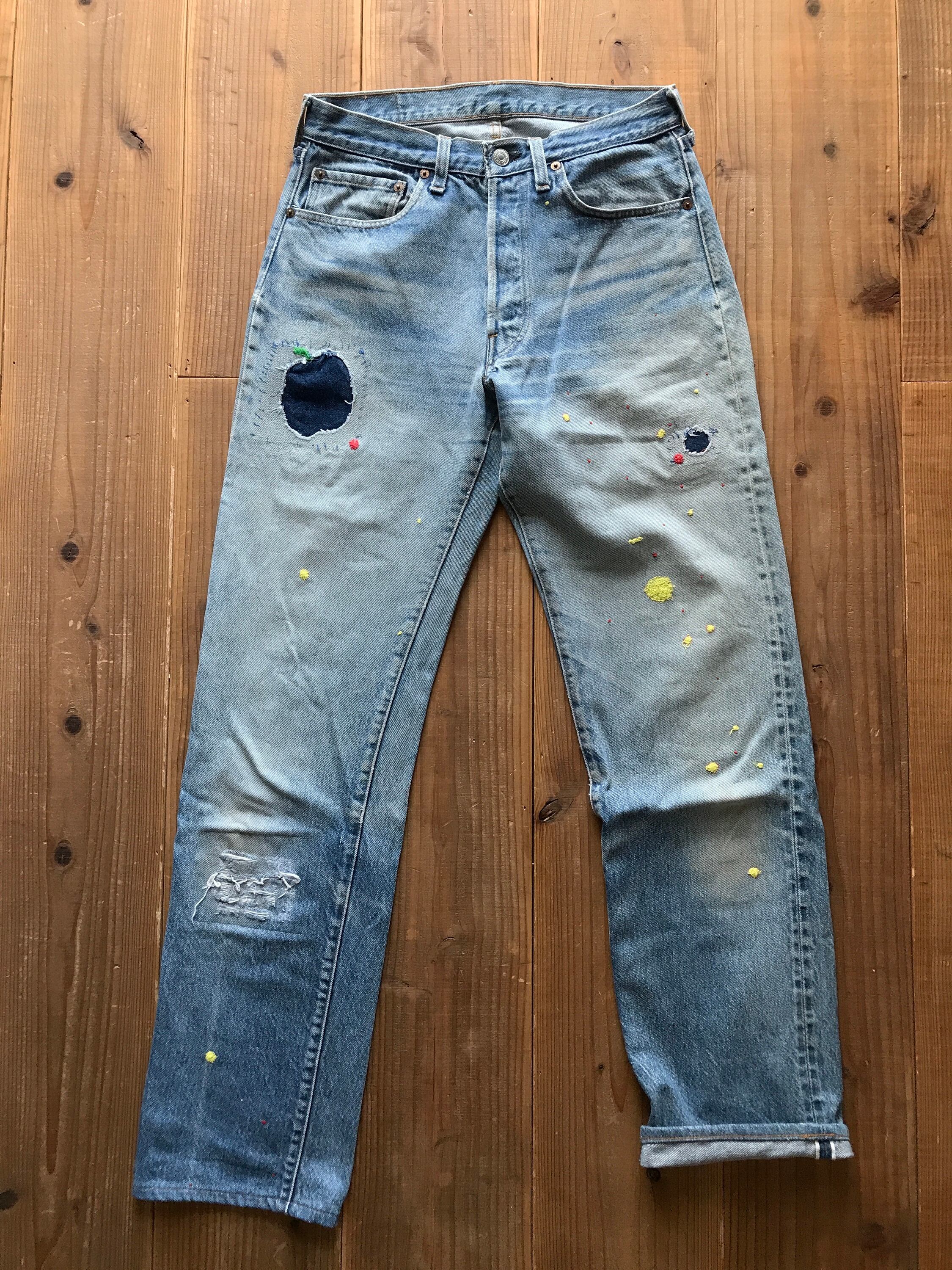 80's Levi's 501 USA リメイクデニムパンツ　赤耳