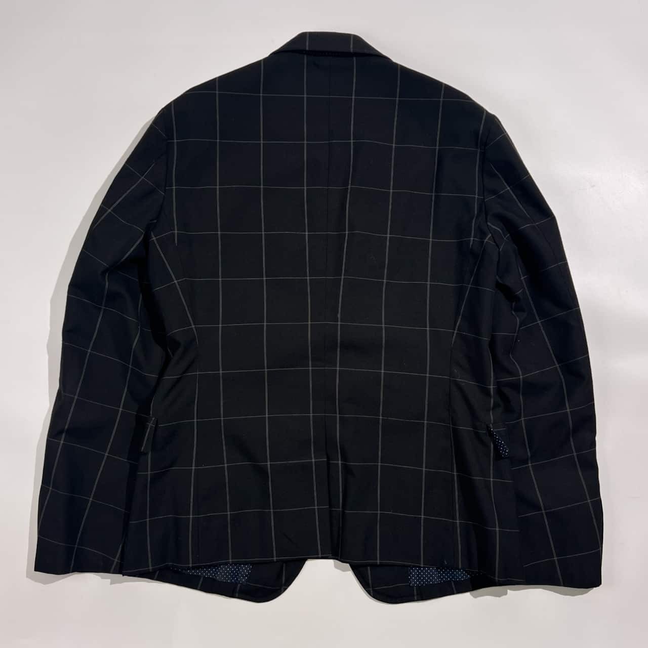 BEAUTY&YOUTH ビューティーアンドユース チェック柄 裏地ドット テーラードジャケット M /ブラック系 メンズ ユナイテッドアローズ