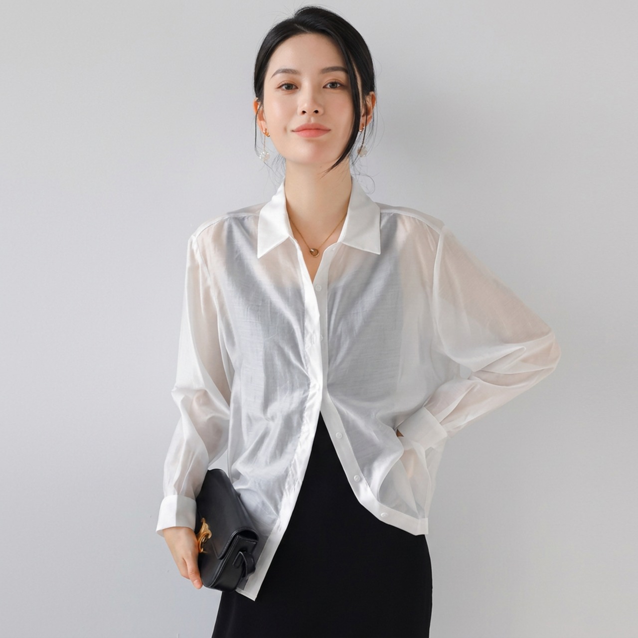 シャツカラー オーバーサイズ シャツ   3colors  26001・画像6