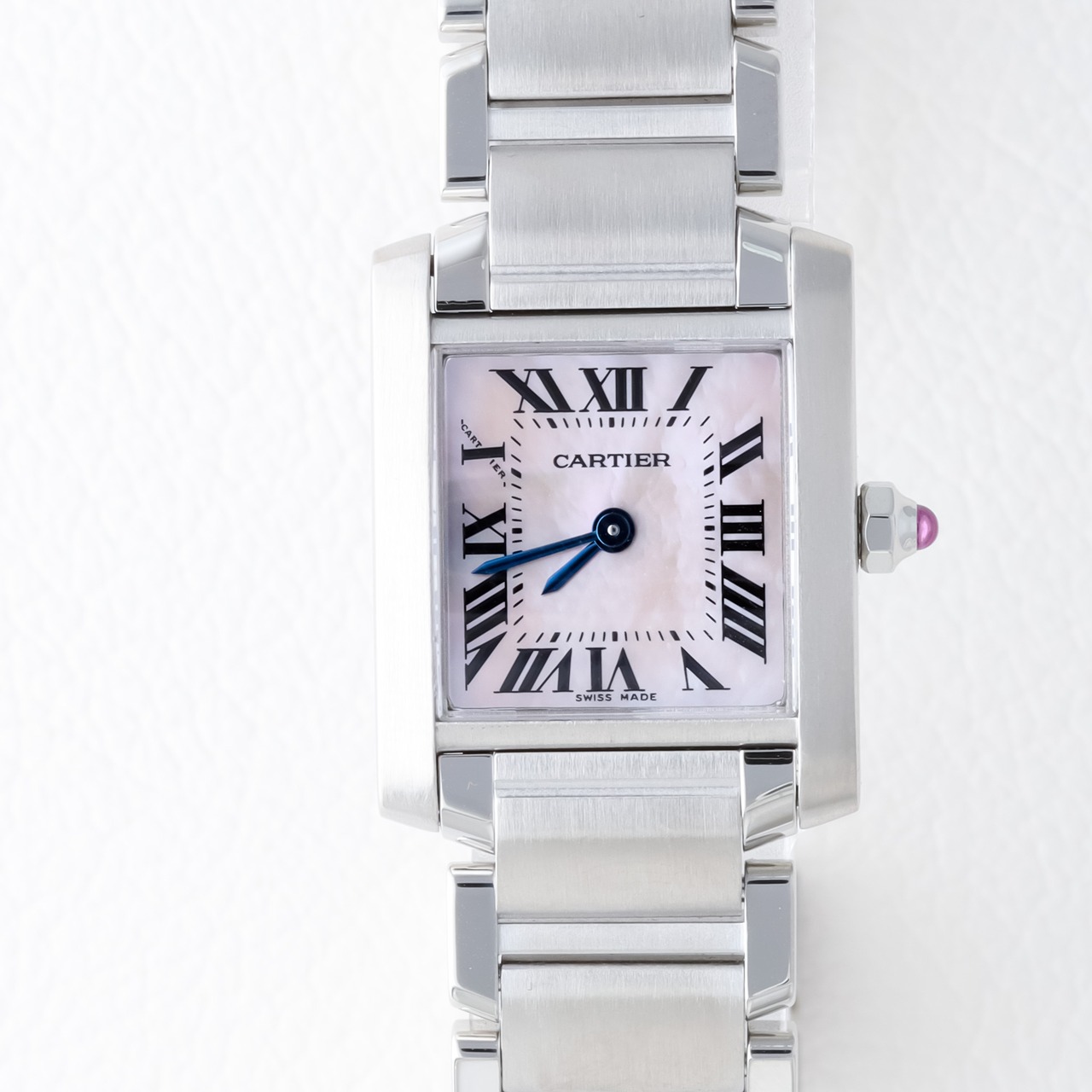 カルティエ タンクフランセーズ SM ピンクシェル文字盤