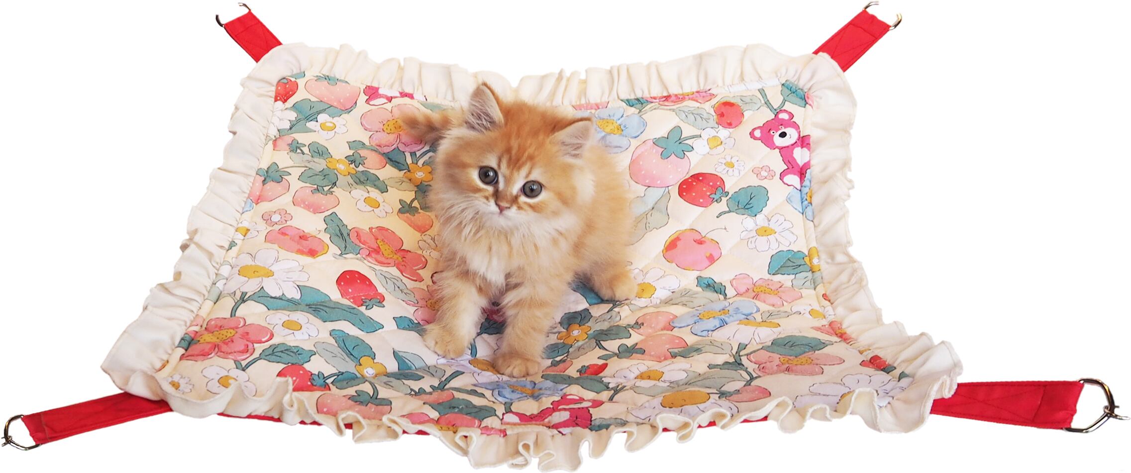 【猫ちゃん用】フリル付き猫のハンモック　花柄