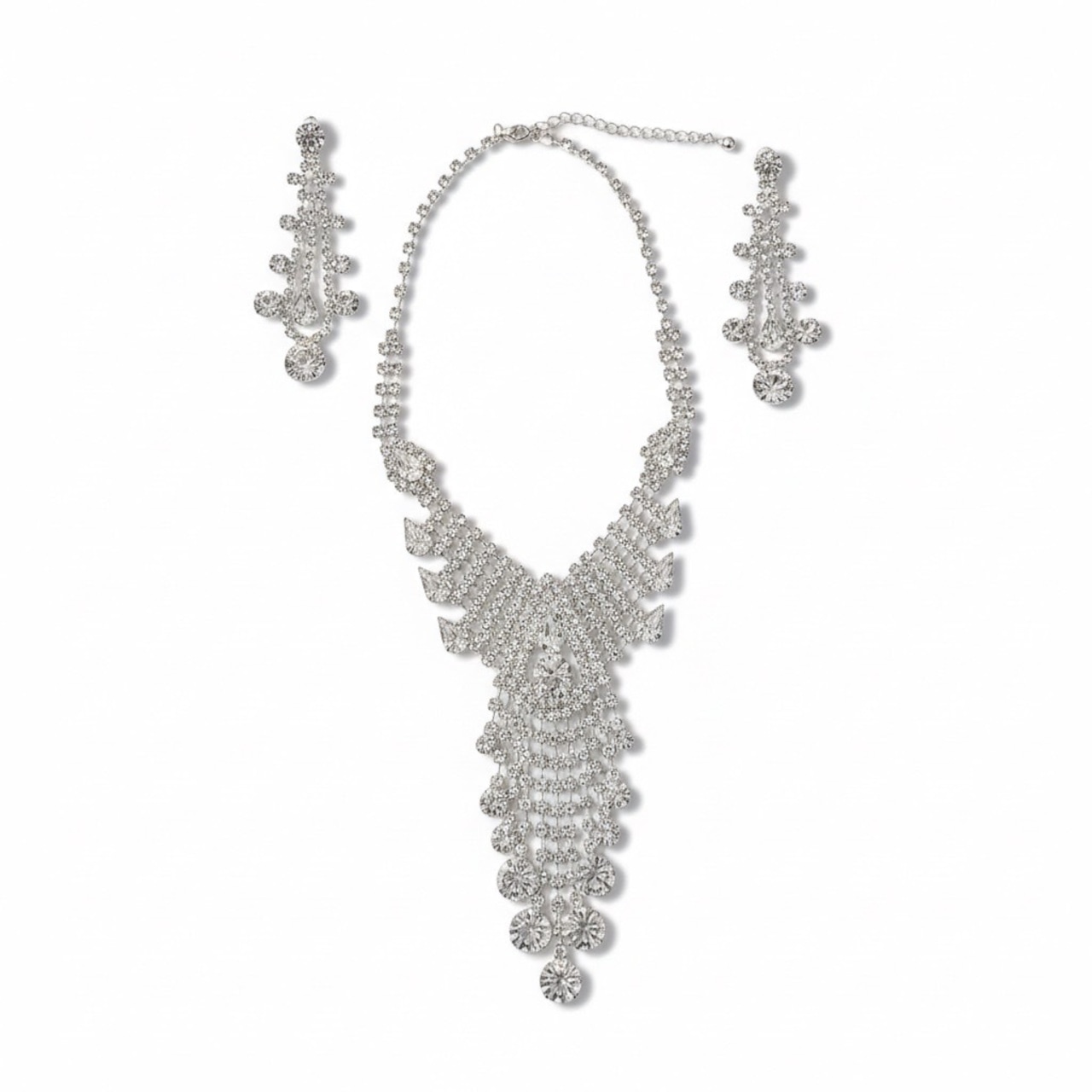 【Rental】スワロフスキーネックレス イヤリングセット 画像5