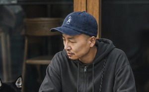 cheeky柴犬　vintage加工キャップ(blue)