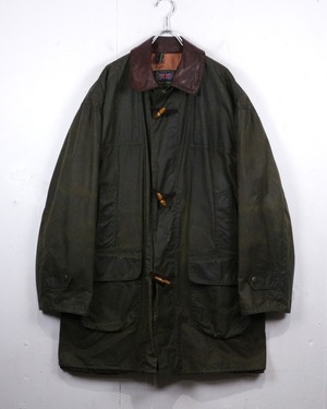 【Caka act2】80's〜90's Leather Collar Oiled Euro Vintage Loose Coverall Jacket