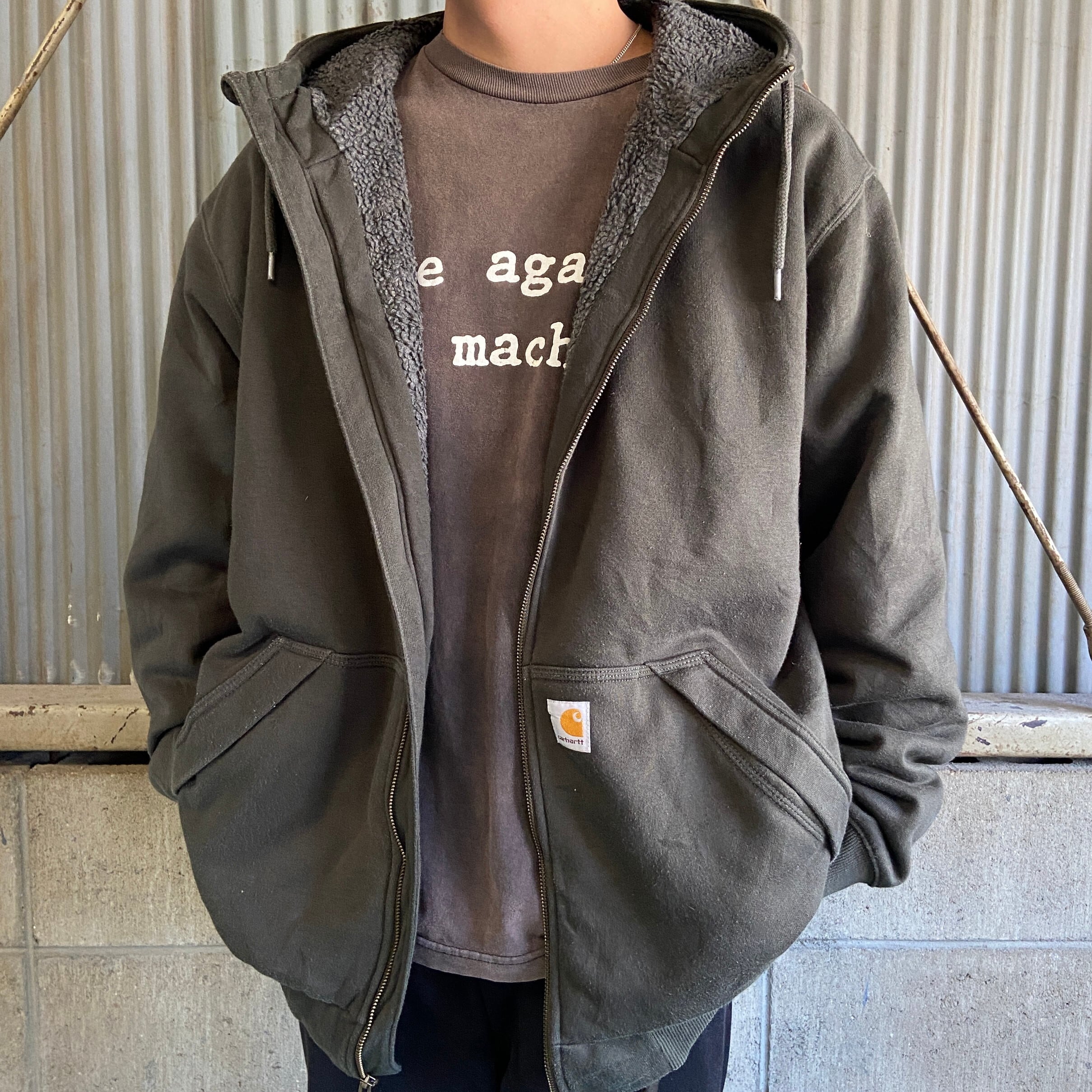Carhartt カーハート フルジップ スウェットパーカー メンズXL 古着 裏 