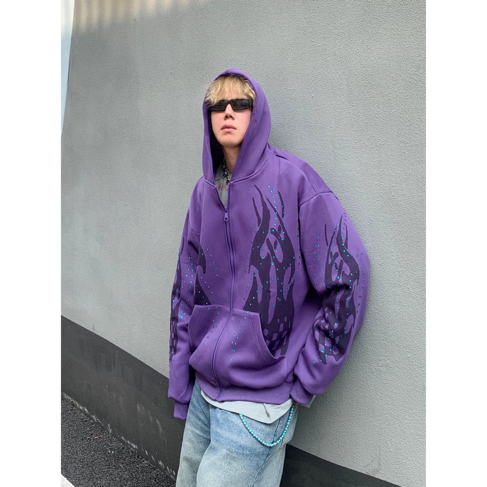 ストリート フレイム ダイヤ ジップパーカー T1890 | wshot