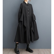 レイヤードデザイン フレア シャツワンピース 00120