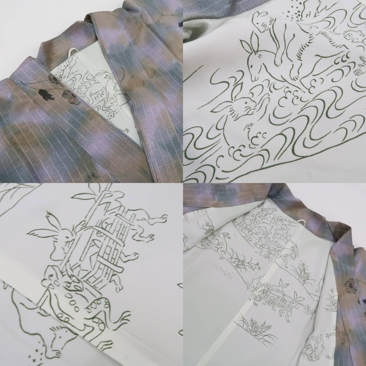 新品 落款 麗 鳥獣戯画 着物“古今の風に洒落味を効かせて自分色に大人  