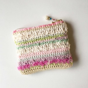 いろんな糸 カラフル編みポーチ 小物入れ
