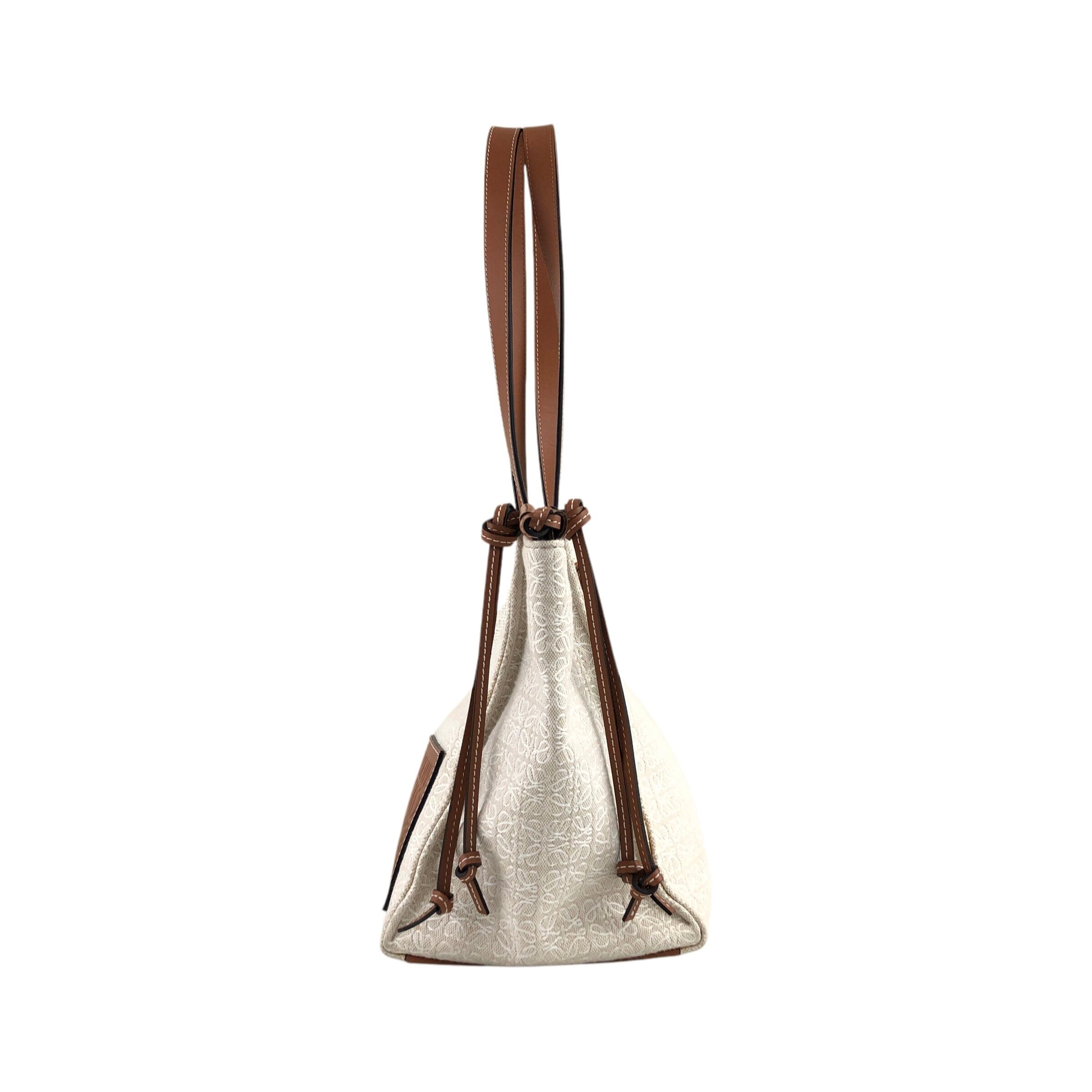 LOEWE ロエベ トートバッグ ベージュ ブラウン キャンバス CUSHION