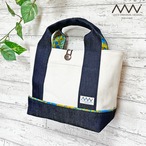 ハワイアンテイストな帆布xデニムの手提げトートバッグ✿