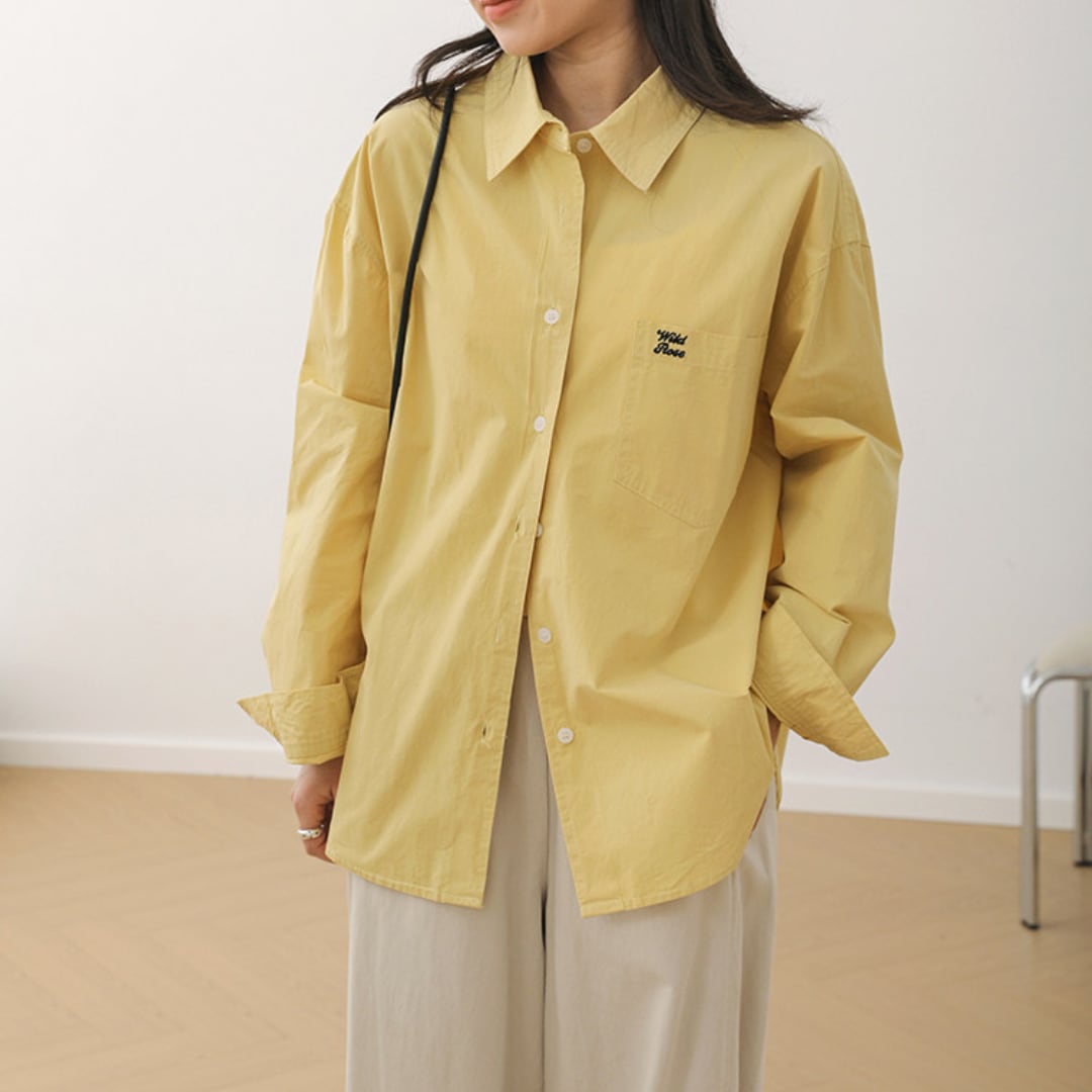 embroidered oversized cotton shirt