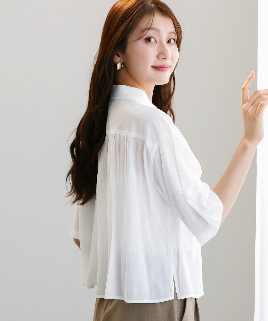 服/ファッション Burausu SALE 20％OFF】【 着映えフリル 】 シアーリネンライク・フリルライン