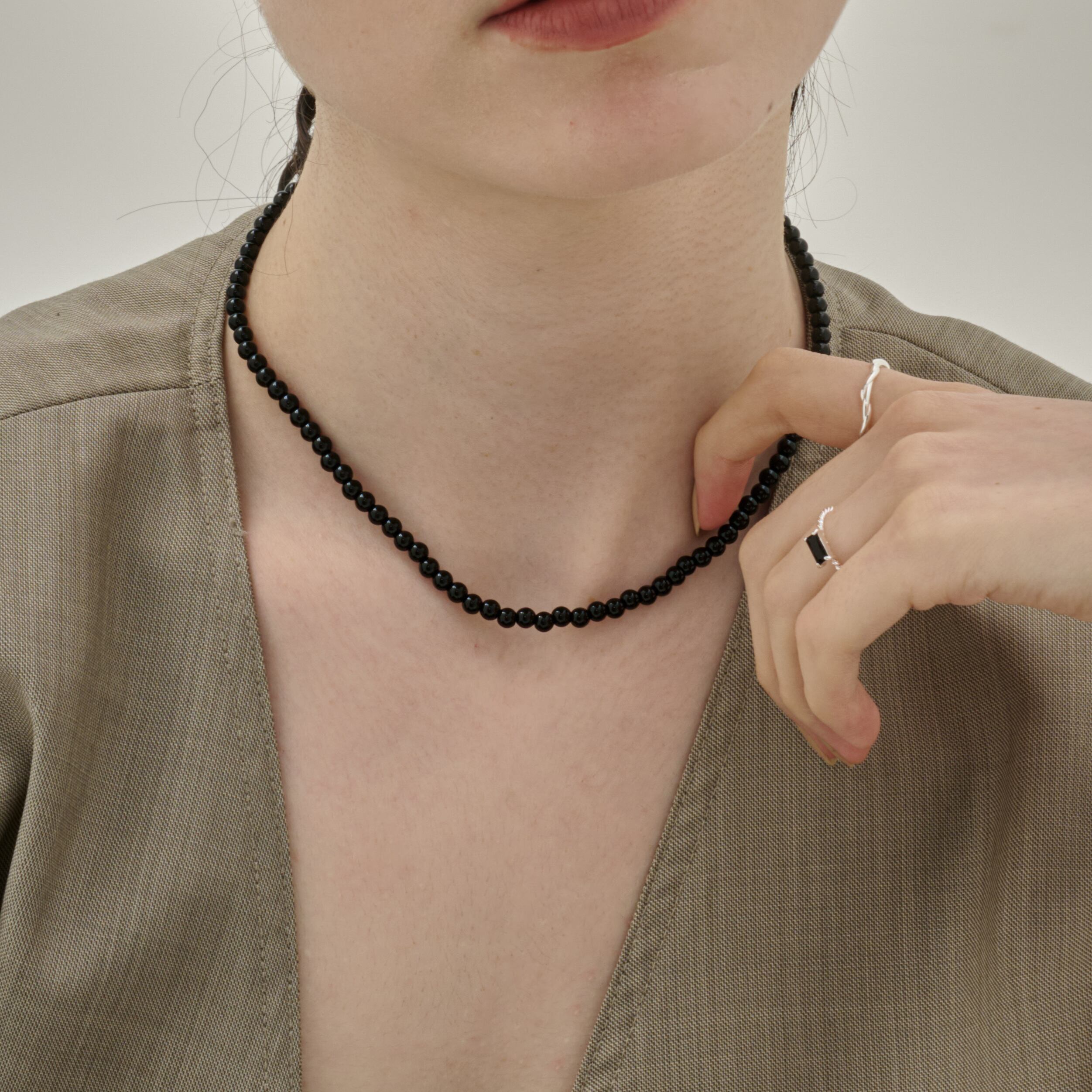 silver925 onyx necklace N089 | RIN. accessory ｜ステンレス