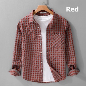 【M-3XL】Check Pattern Long Sleeve Shirt / チェック柄 長袖 シャツ