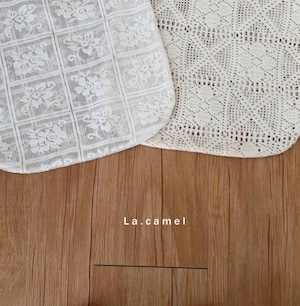 【La.camel】レースサマーバッグ ホワイト