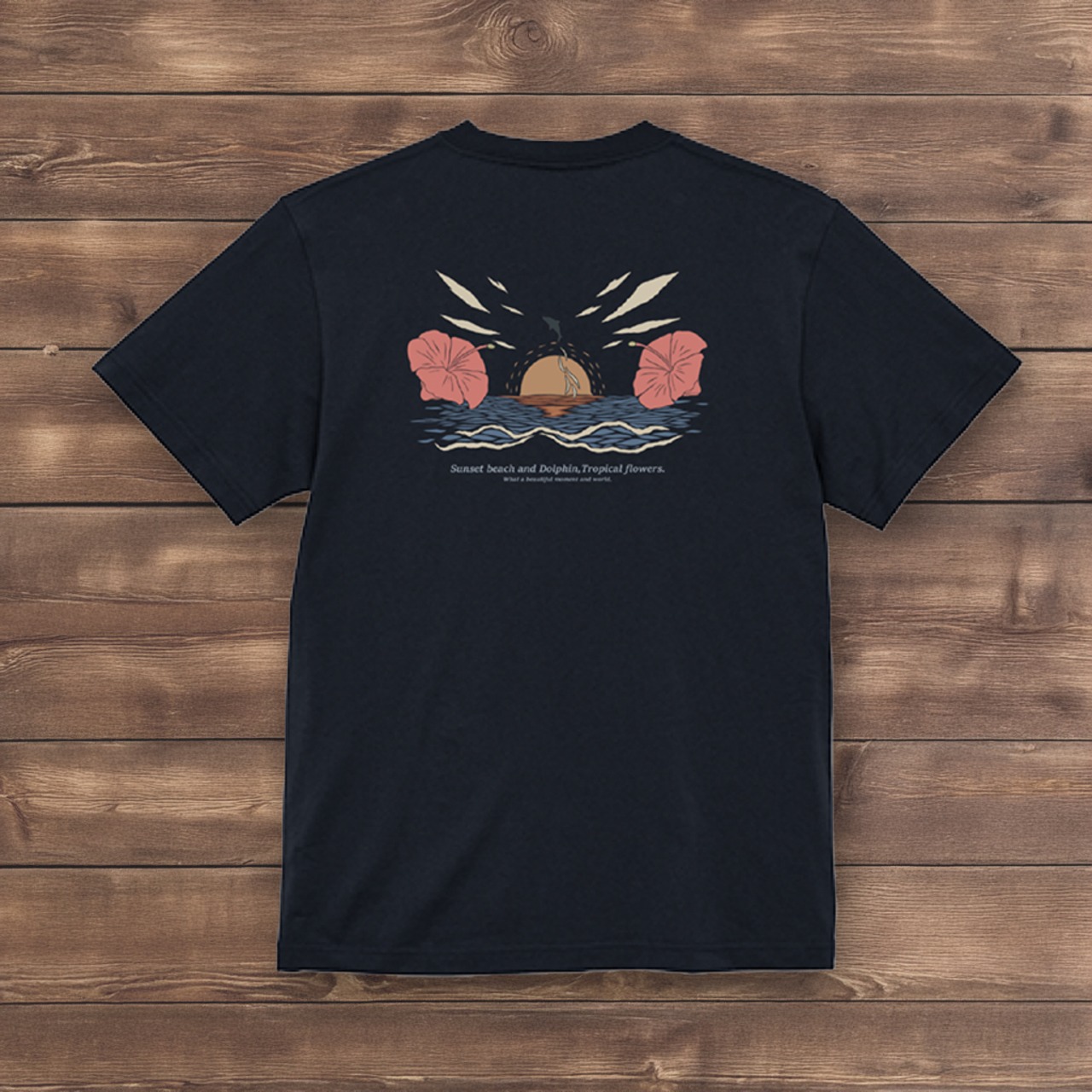 What a beautiful moment and world-Tシャツ(ネイビー) - 2