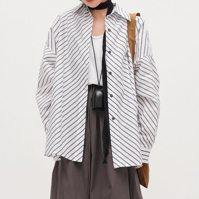 switching panel stripe overshirt