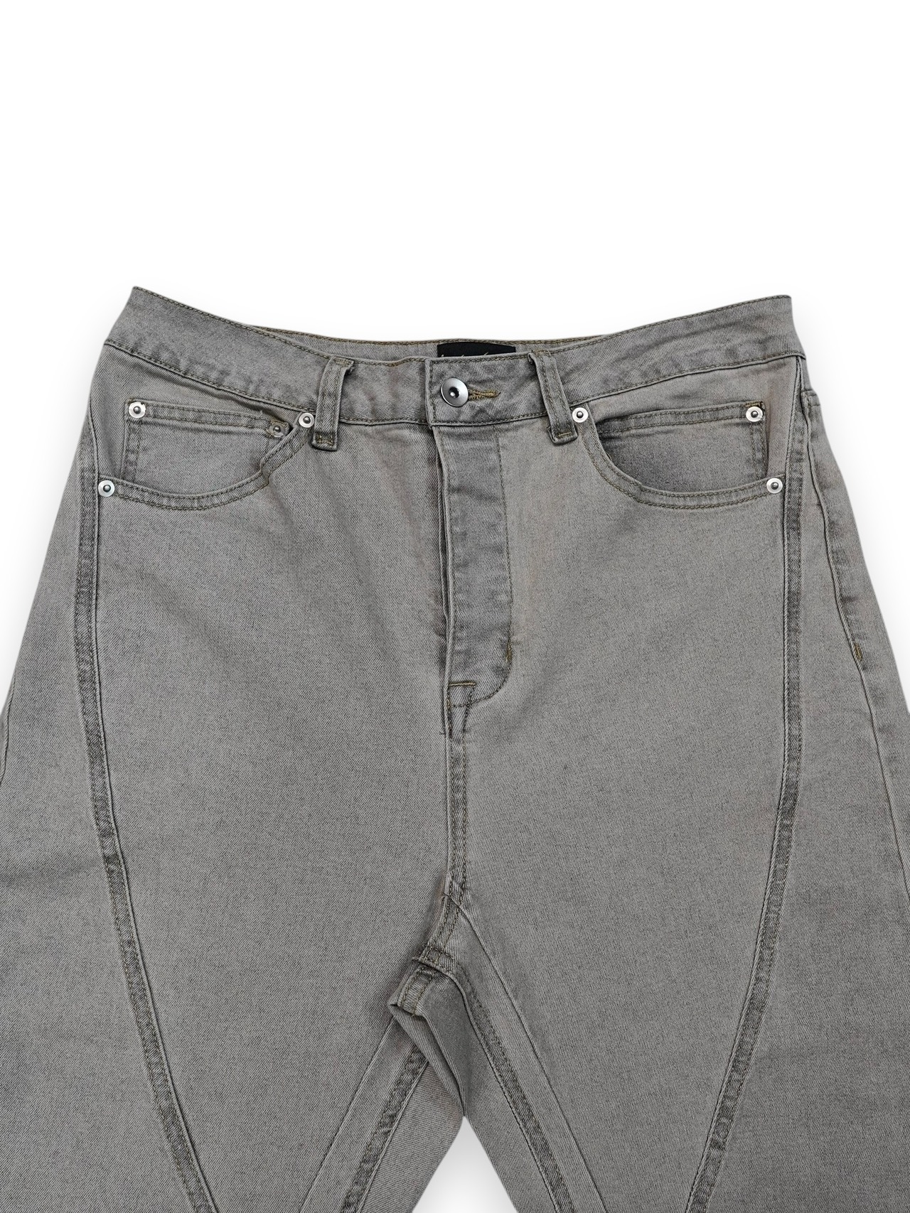 【PLANET STUDIO】pale washed switching flare denim pants