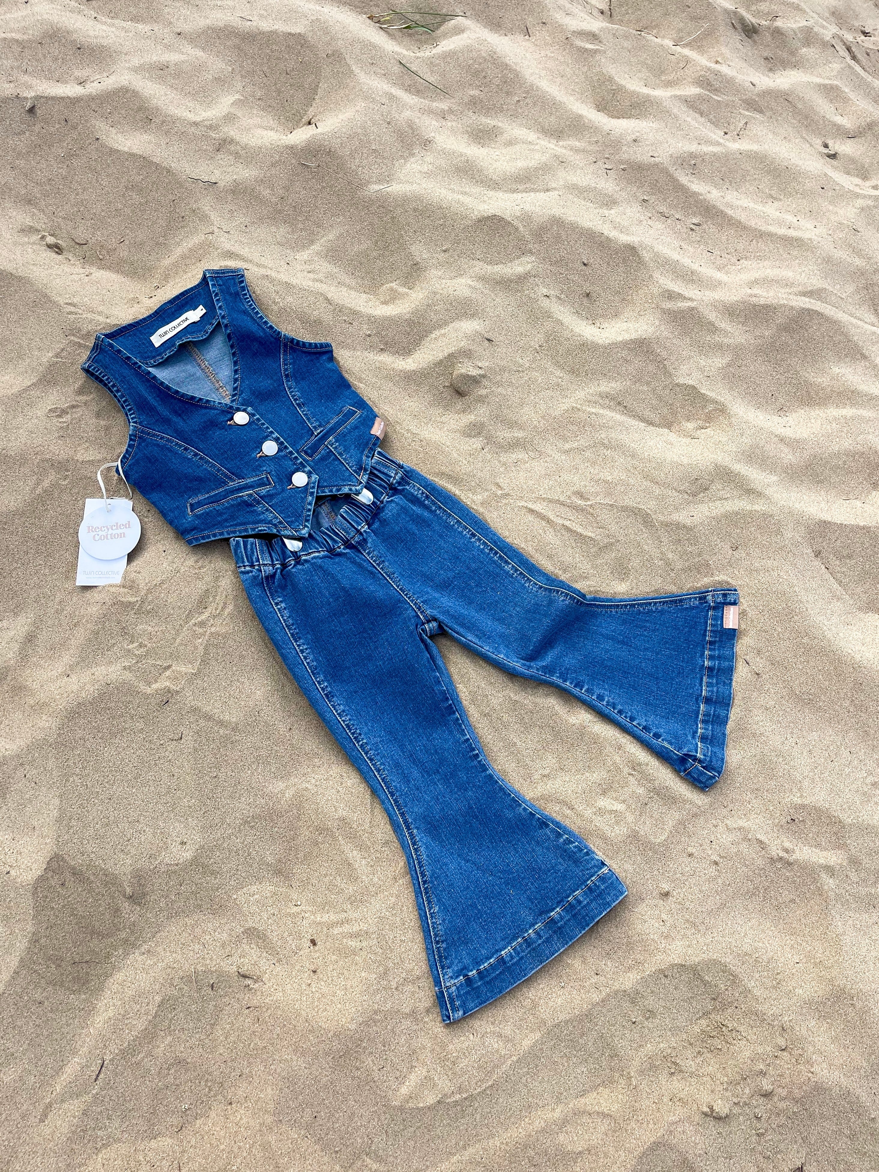 TWIN COLLECTIVE】Farrah Flare Jean - Western Blue | RIRIBELL