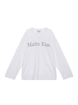 [Matin Kim] MATIN TYPO LONG SLEEVE TOP IN WHITE 正規品 韓国ブランド 韓国ファッション 韓国代行 マーティンキム matinkim