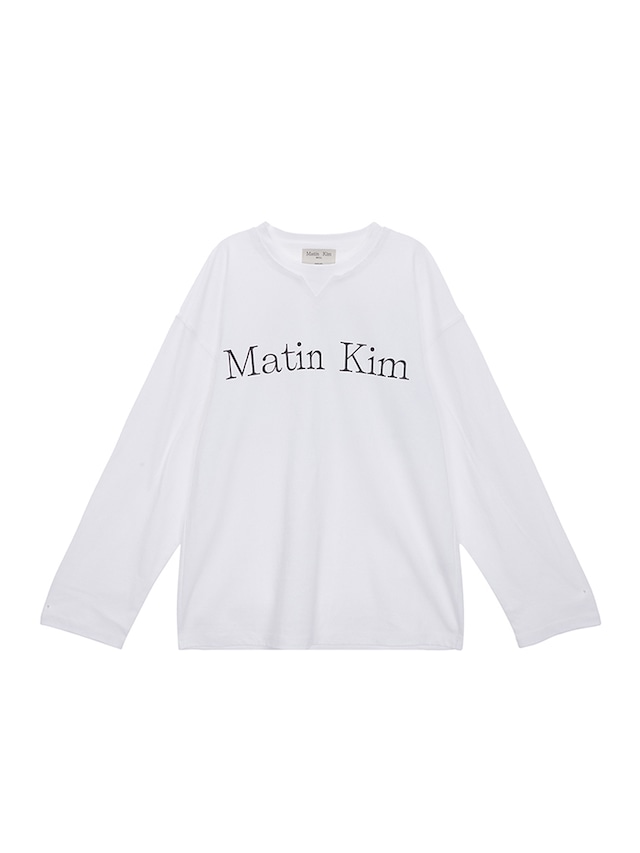 [Matin Kim] MATIN TYPO LONG SLEEVE TOP IN WHITE 正規品 韓国ブランド 韓国ファッション 韓国代行 マーティンキム matinkim