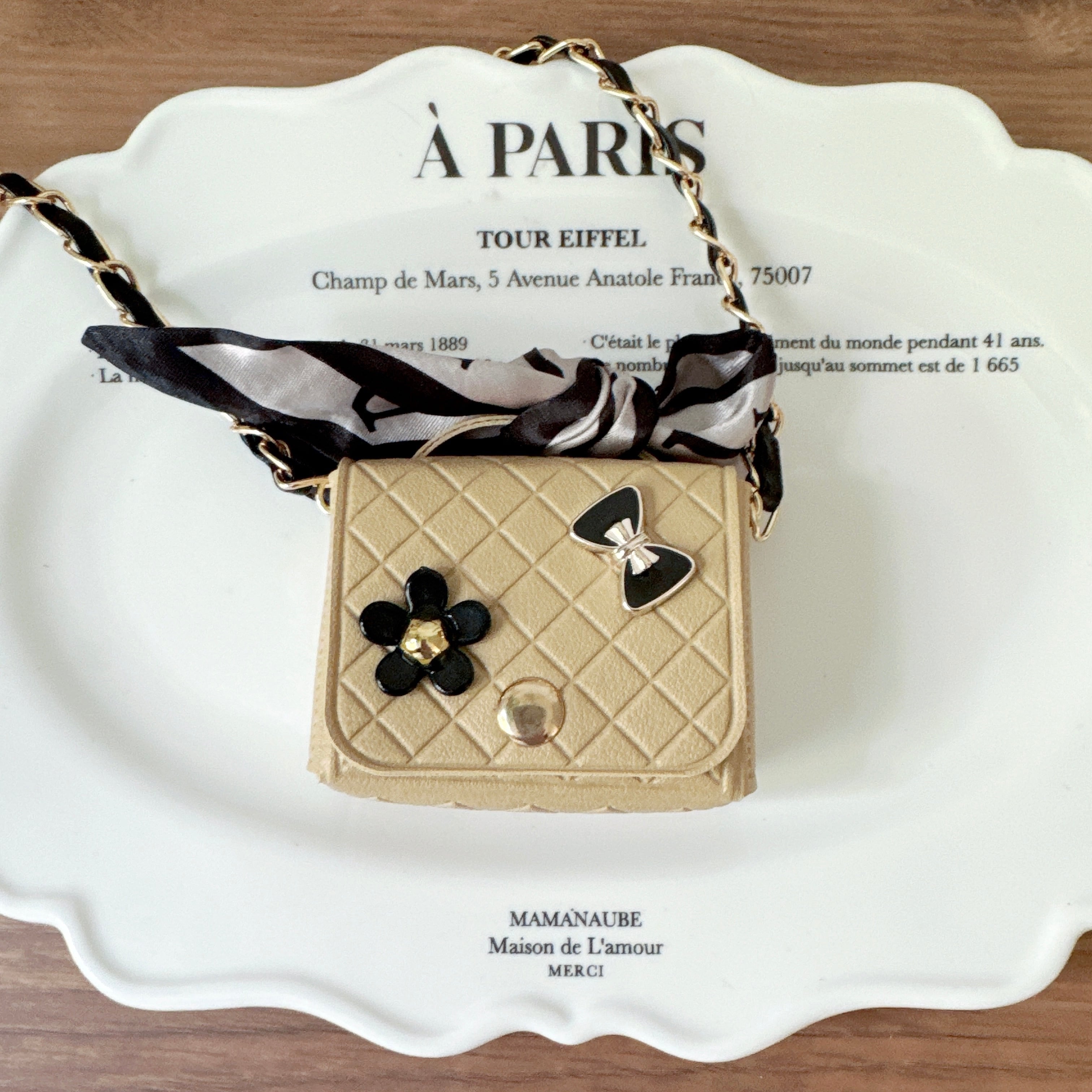 ビジュつき3カラー斜め掛けバック