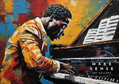 Piano Man｜渋さ漂うピアノ男性アートポスター｜レトロモダンな部屋に映えるミュージックデザイン｜A4ポスター