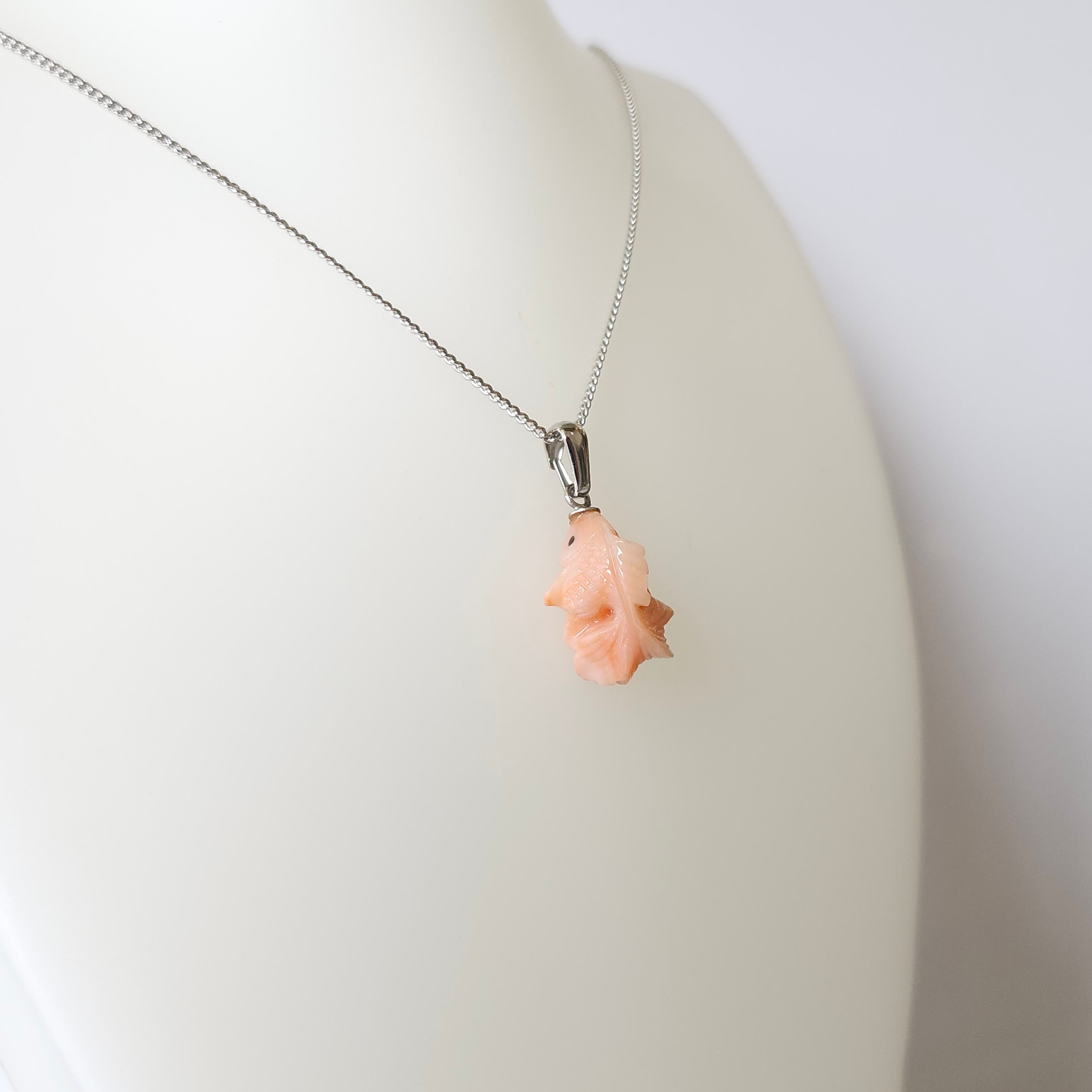 金魚(珊瑚彫刻)ペンダント 092 | 清岡珊瑚店