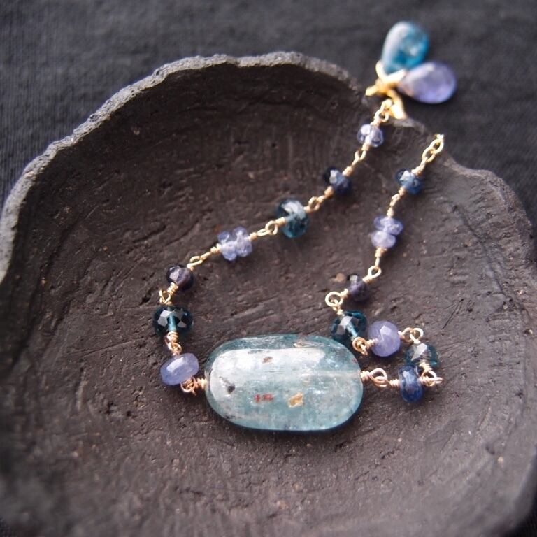 【K14gf】Big Kyanite Bracelet/大粒スカイブルーカイヤナイト ブレスレット