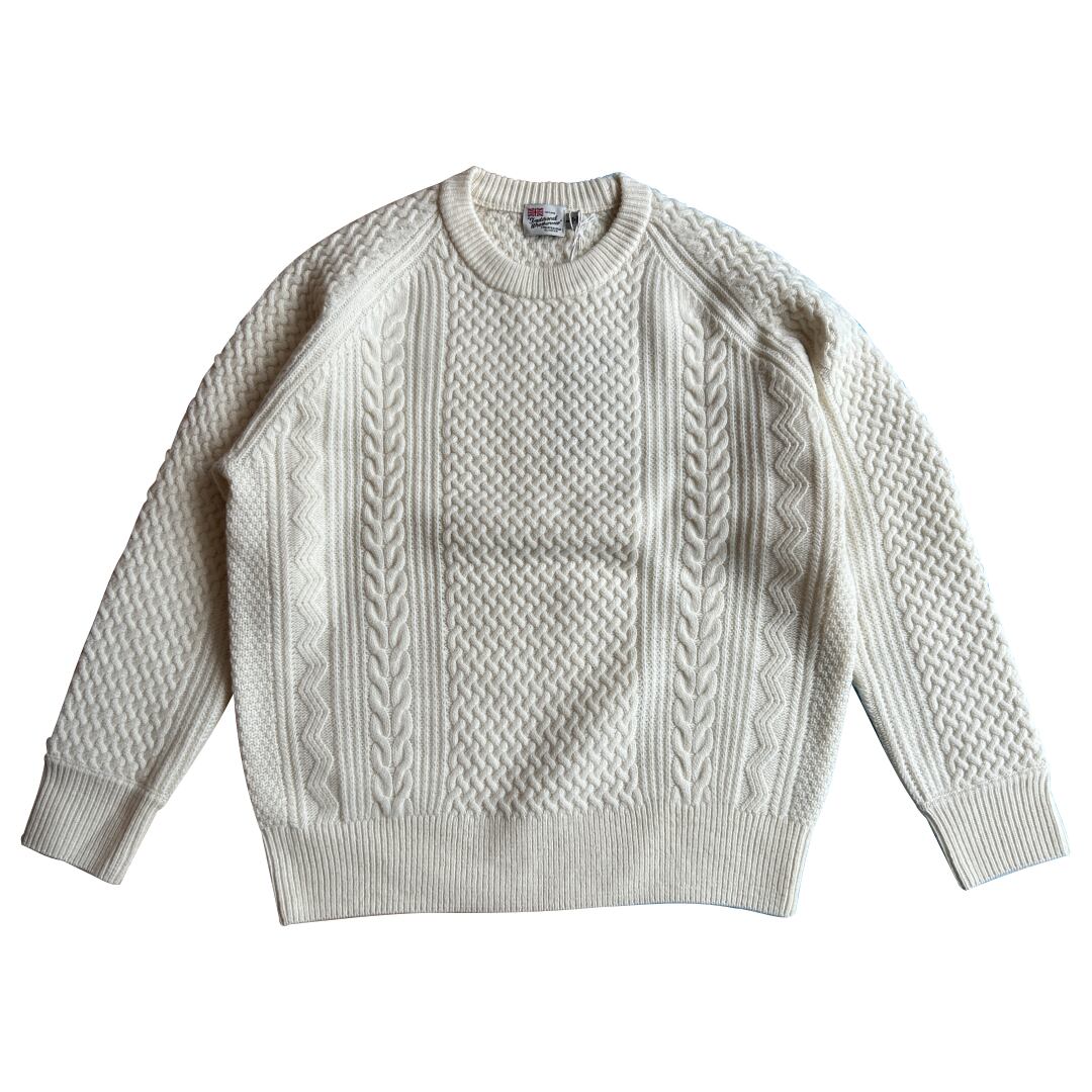 【Men's】FISHERMAN CREW NECK PULLOVER-IVORY【Traditional weatherwear】フィッシャーマンクリューネックプルオーバー