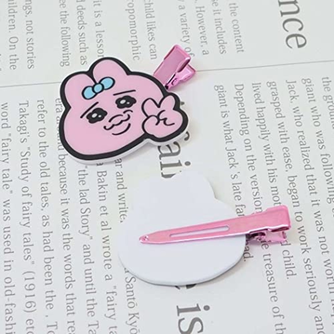 エンスカイ おぱんちゅうさぎ アクリルヘアクリップ 4 約39×55×5mm アクリル M製