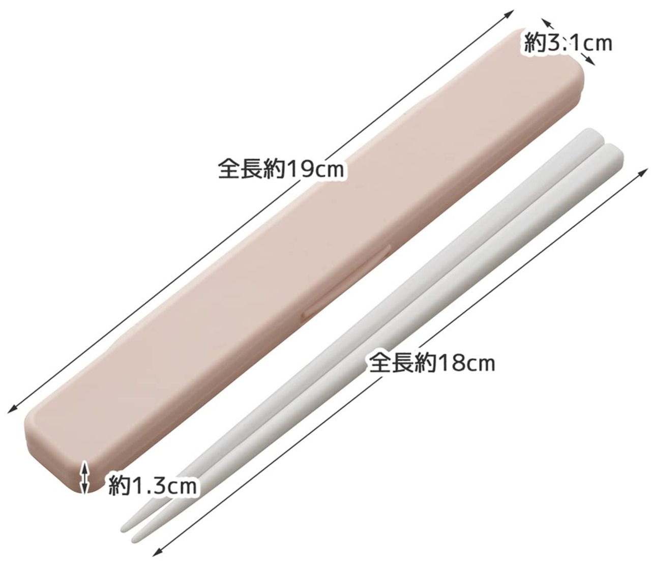 スケーター(Skater) 箸 箸箱セット 大人用 抗菌 18cm カチャカチャ鳴らない 日本製 くすみピンク ABC3AG-A