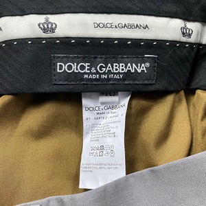 DOLCE&GABBANA brown piping stretch pants