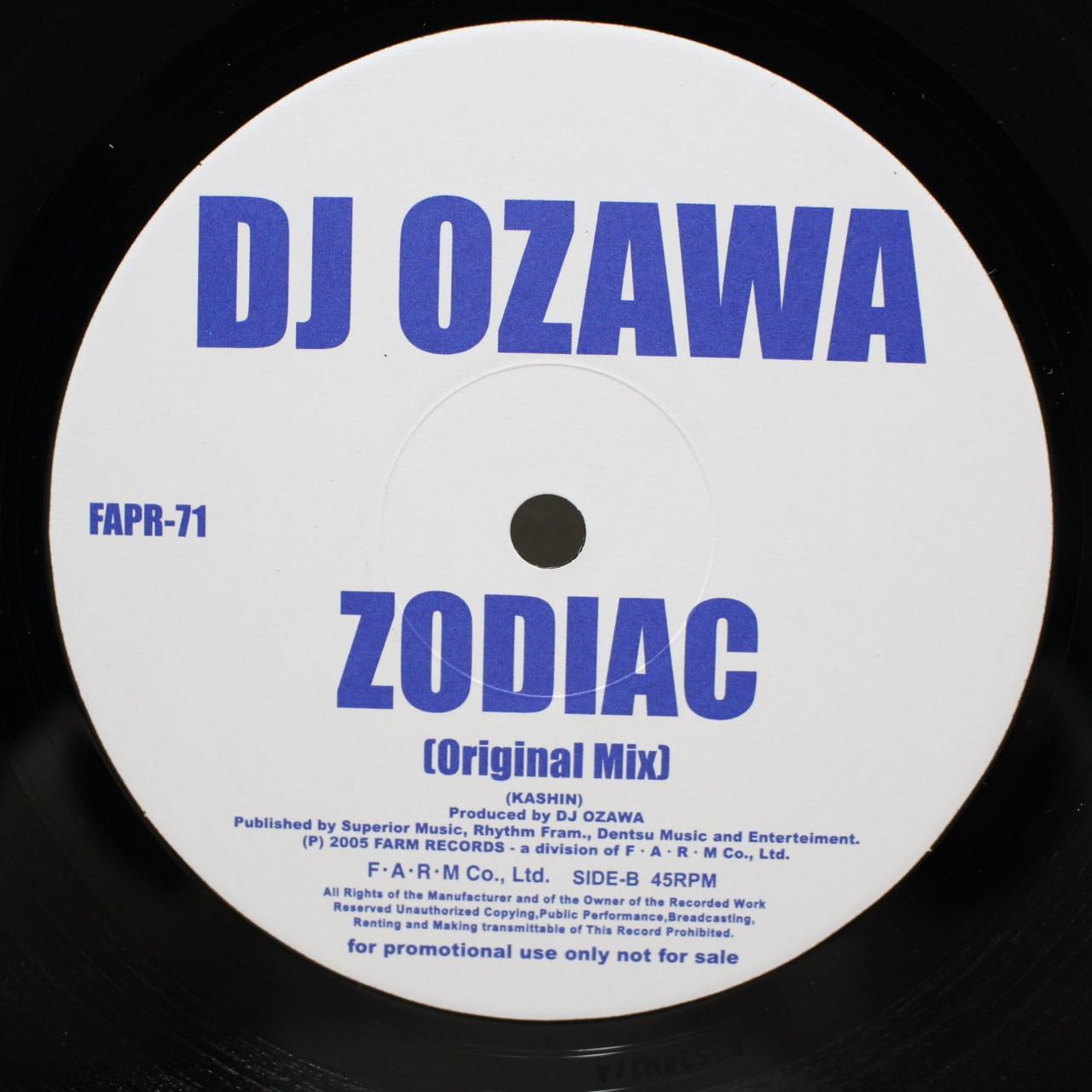 DJ Ozawa / Tokyo Rave (Speed) / Zodiac [FAPR-71] - 画像2