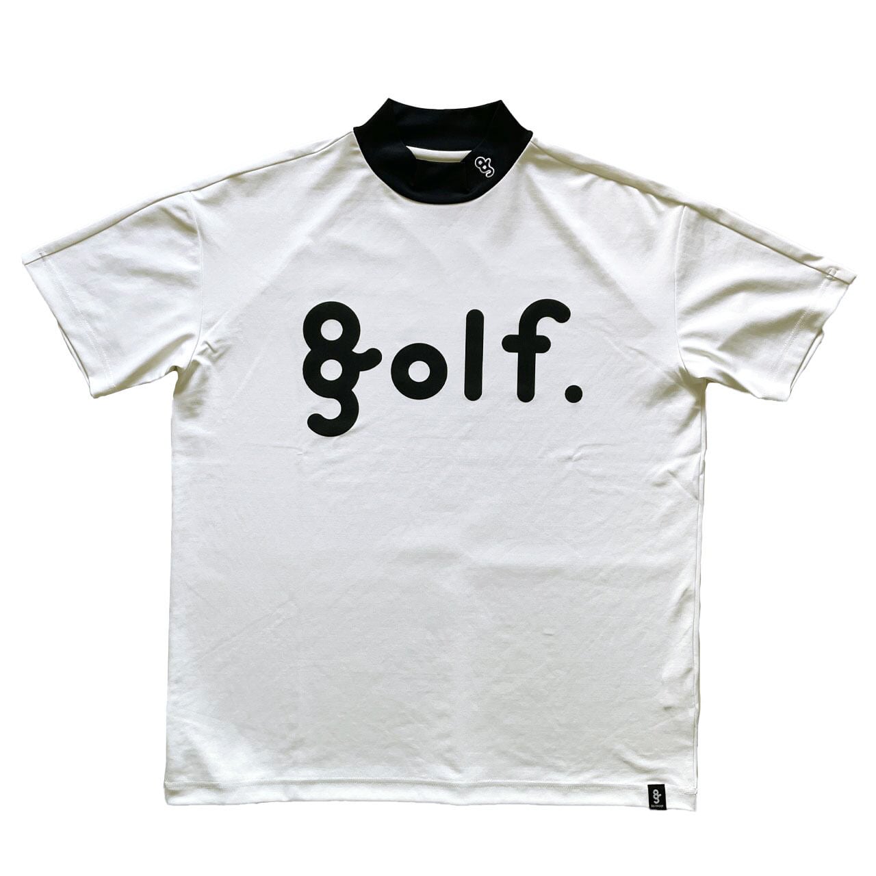 LOGO PRINT MOCK NECK SHIRT -WHITE / BLACK -
